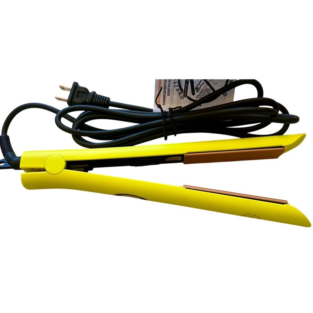 Miel Beauty 2-in-1 Hair Tool – Straightener & Curler – Yellow – MSRP NEW $249